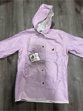 Vintage Misty Harbor Lilac Vinyl Raincoat | Hooded 80s 90s cottagecore Women’s S